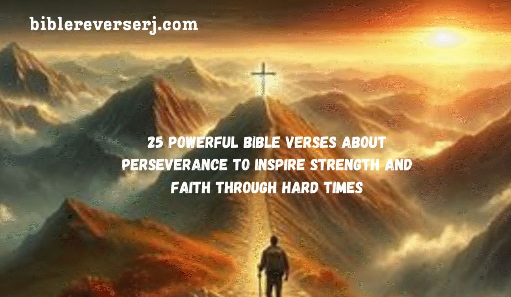 "Open Bible on a wooden table with sunlight streaming through a window, featuring an inspirational Bible verse about perseverance from James 1:12, encouraging faith, patience, and endurance in Christian life."