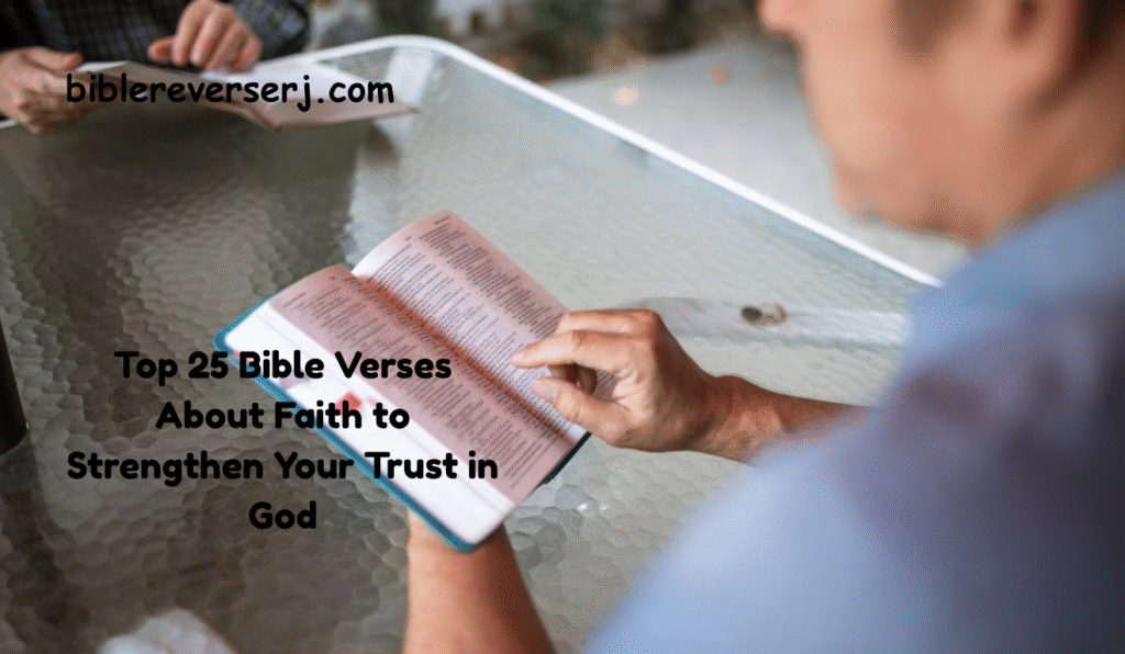 "Woman reading Bible verses about faith under a tree for spiritual inspiration"