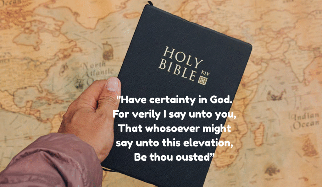 "Open Bible with highlighted scripture on faith and trust in God"