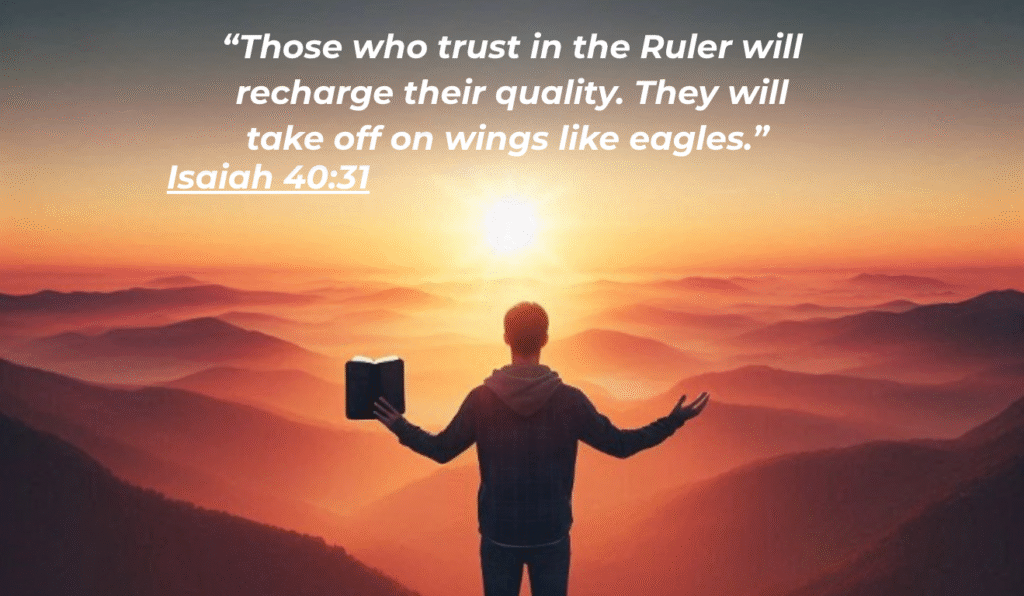 Daily Bible Verse with uplifting scripture on a bright sunflower background for spiritual motivation