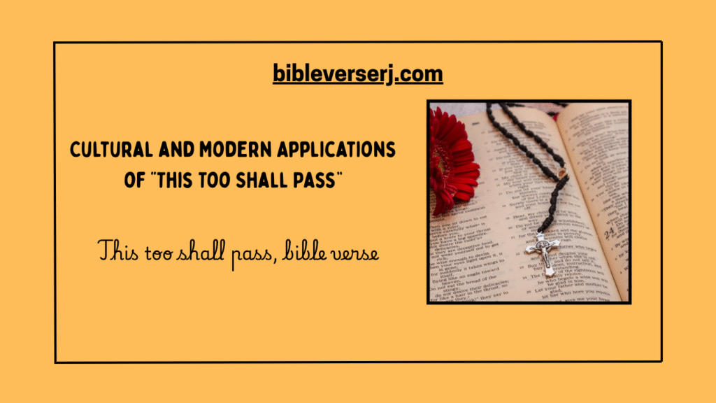 "Open Bible on a wooden table with highlighted scripture and overlay text reading ‘This too shall pass, Bible verse,’ representing encouragement, healing, and Christian inspiration."