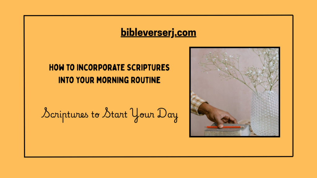 “Woman reading morning Bible verses with coffee at sunrise, finding encouragement and strength through scriptures to start the day with positivity.”