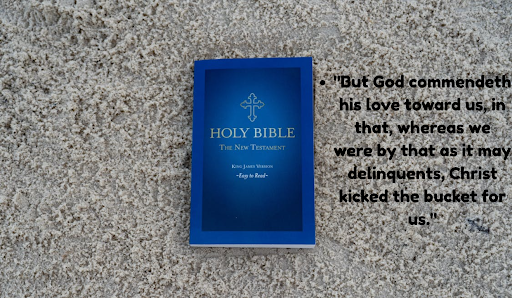 Christian holding a Bible with glowing cross, representing love Bible verses about faith and compassion.