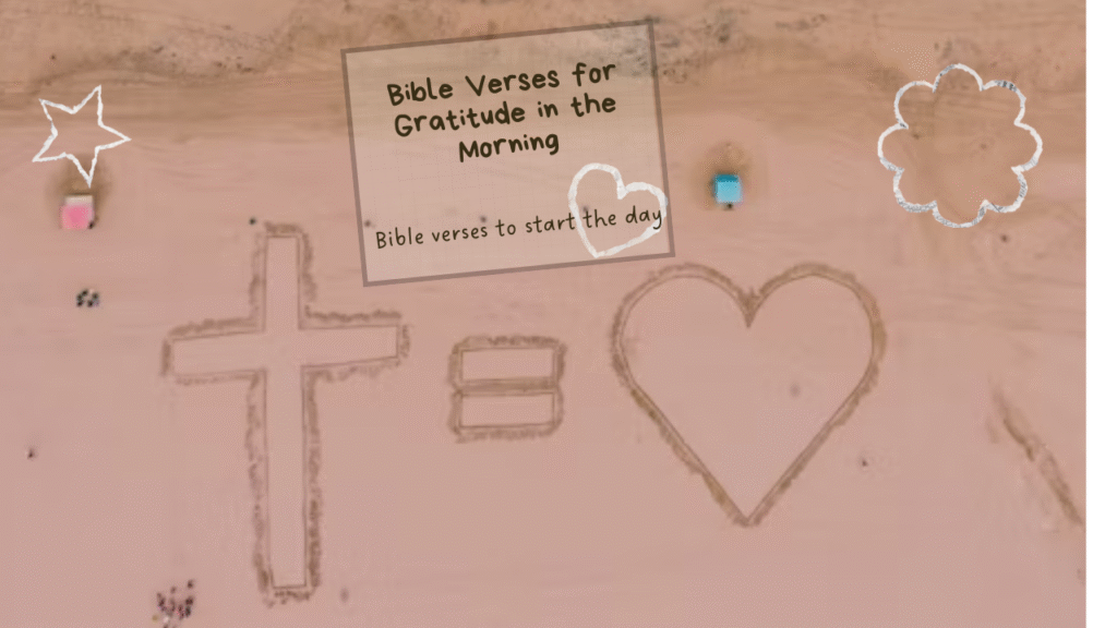 “Peaceful sunrise with Bible verses to start the day”