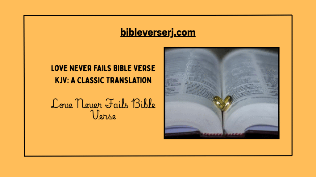 Christian devotion journal with Love Never Fails scripture quote
