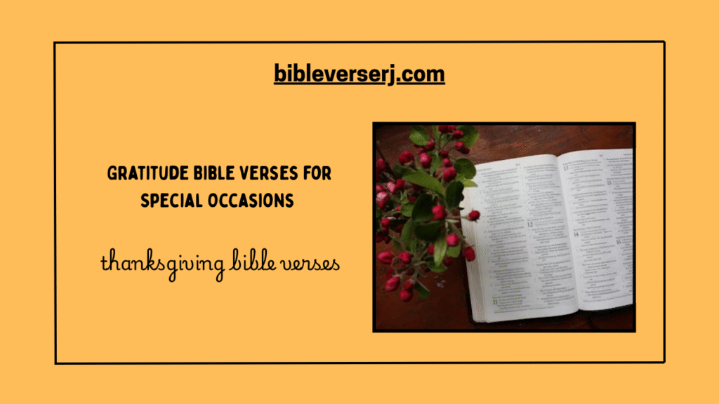 Family praying together on Thanksgiving with Bible verses