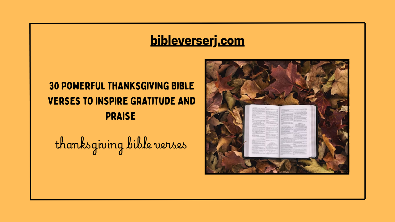 Open Bible with highlighted Thanksgiving scripture verse