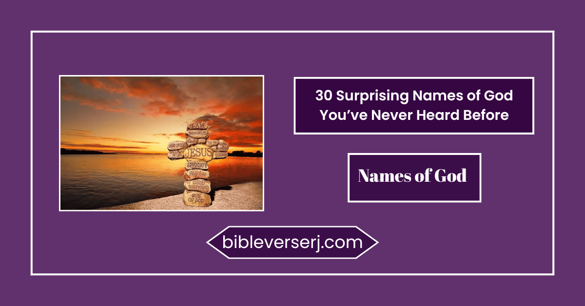 Ancient scroll showing the 30 powerful Names of God in scripture