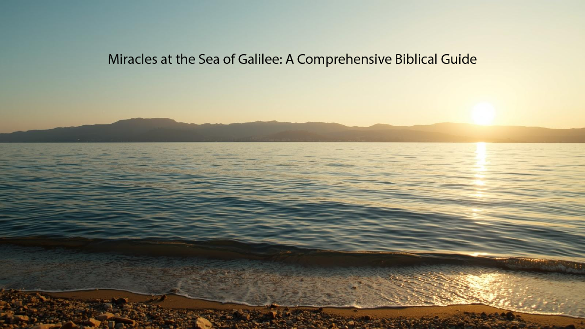 Biblical landscape of the Sea of Galilee at sunrise.