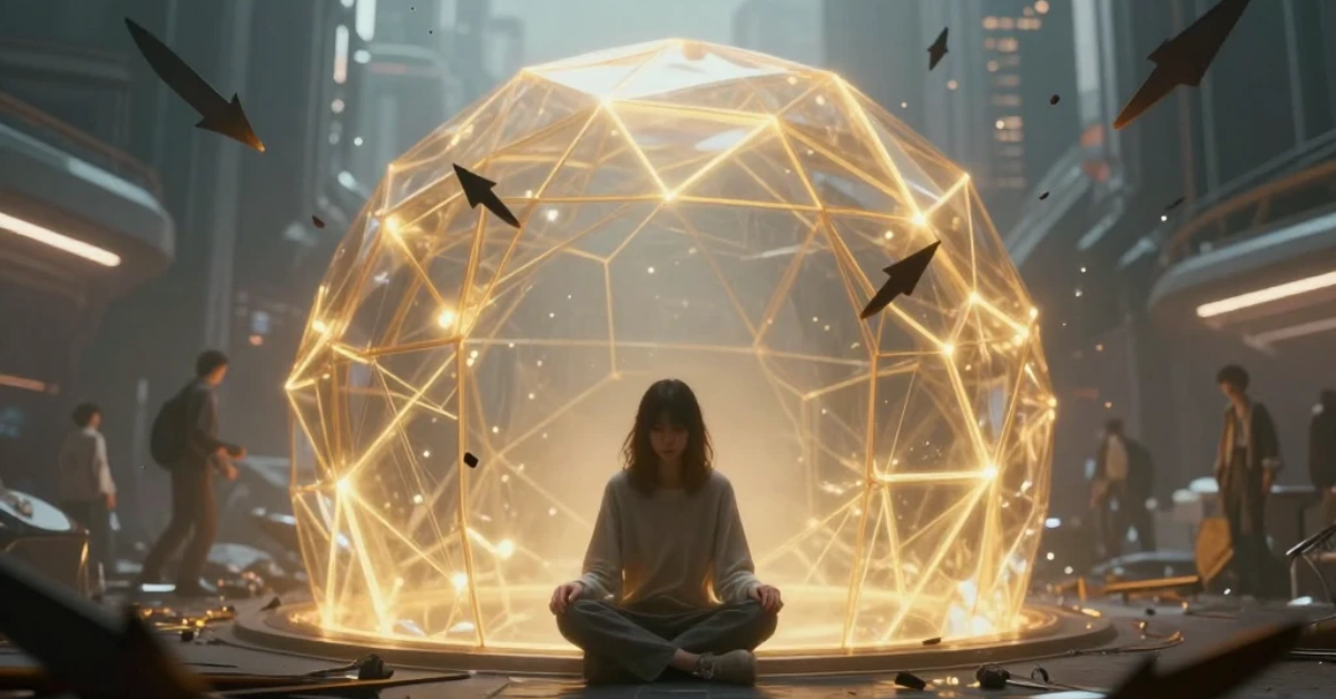 Artistic visual of dwelling under the shadow of the Almighty from Psalm 91.